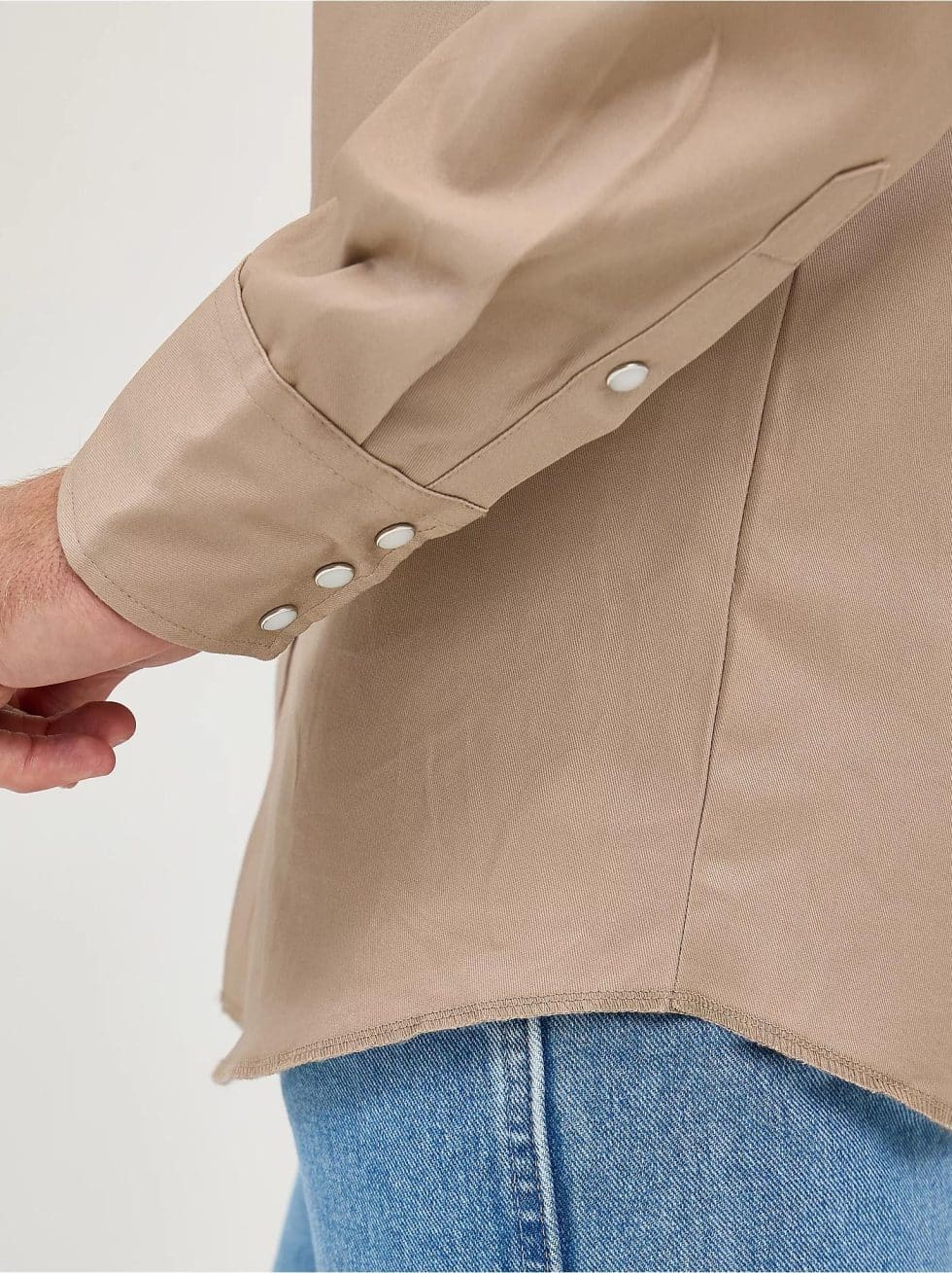 WRANGLER KHAKI SNAP WORK SHIRT - Image 4