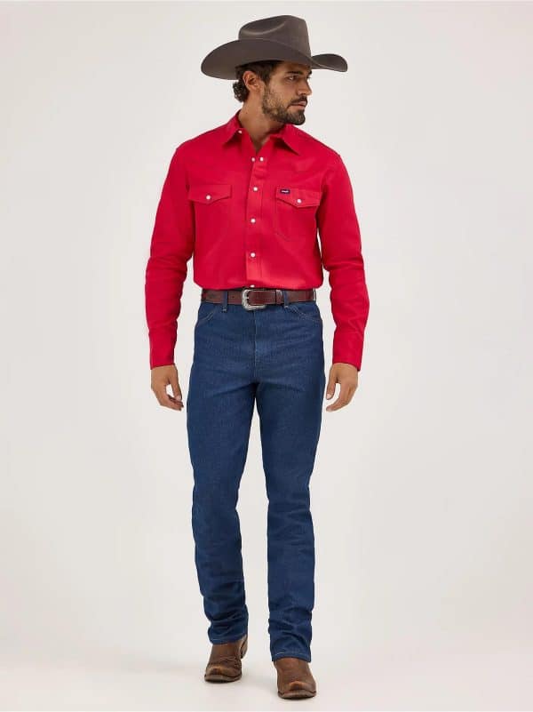 WRANGLER BASIC RED TWILL SNAP