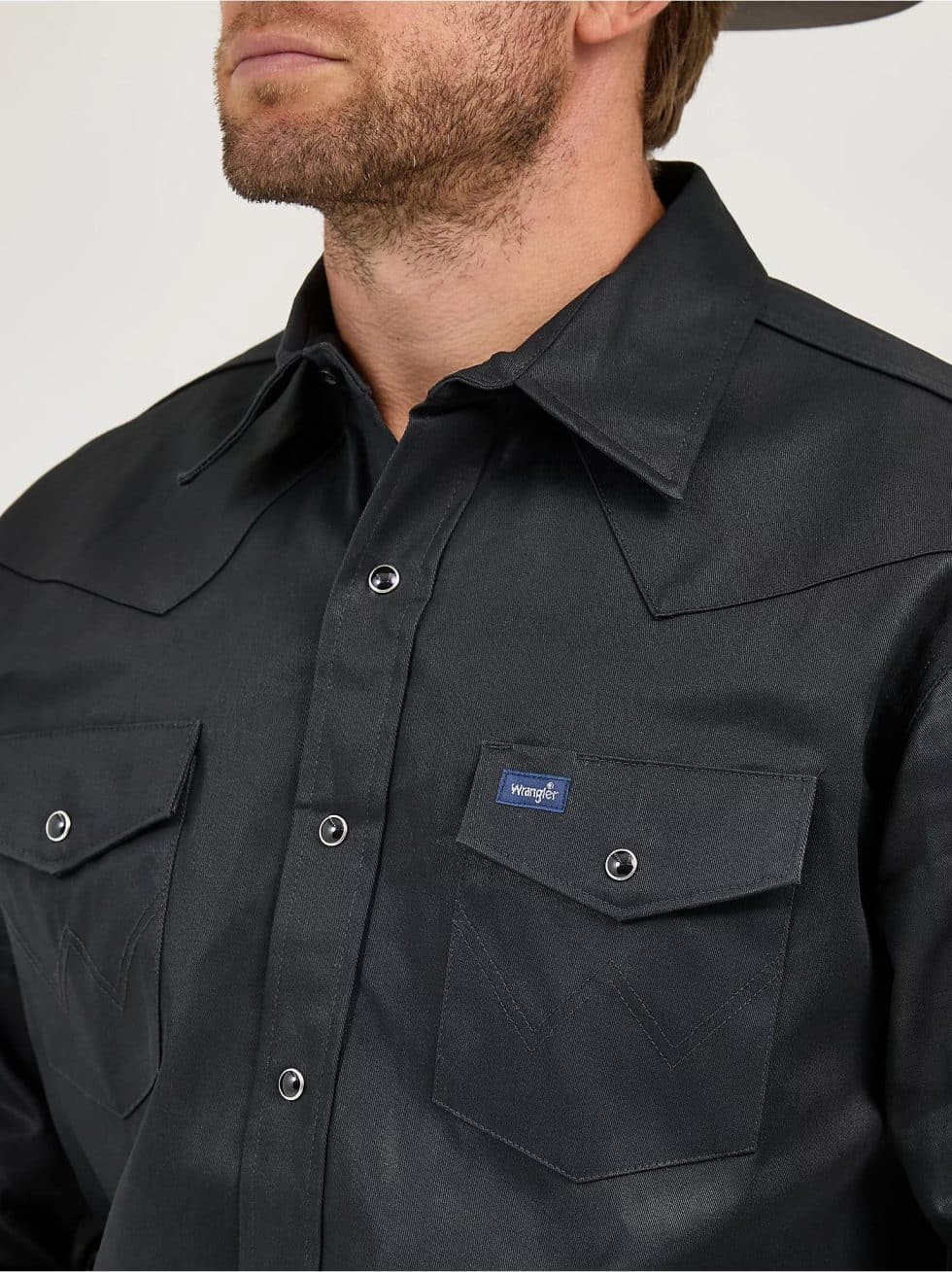 WRANGLER BASIC BLK TWILL SNAP - Image 5