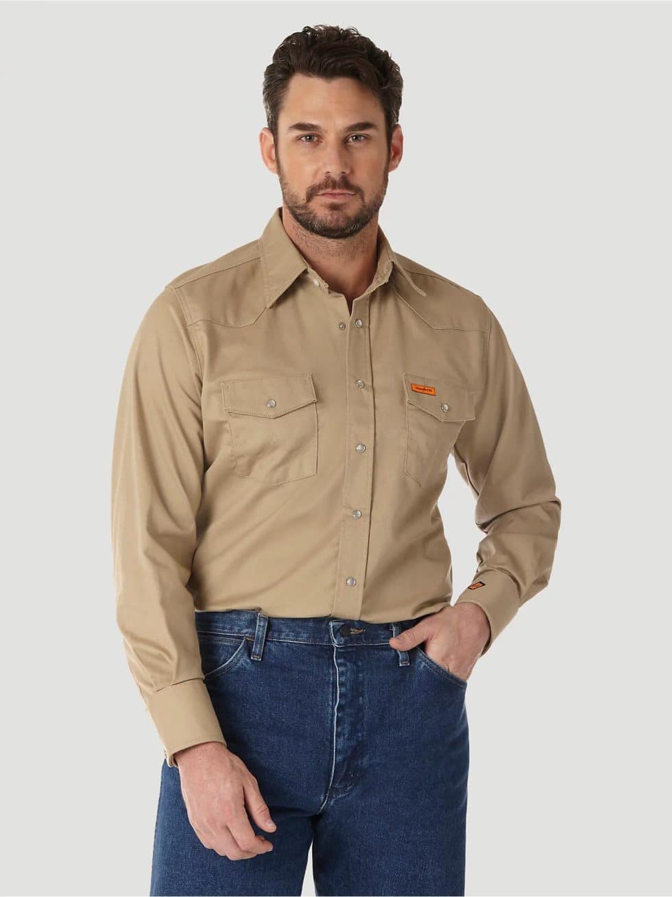 WRANGLER MNS FR KHAKI SNAP