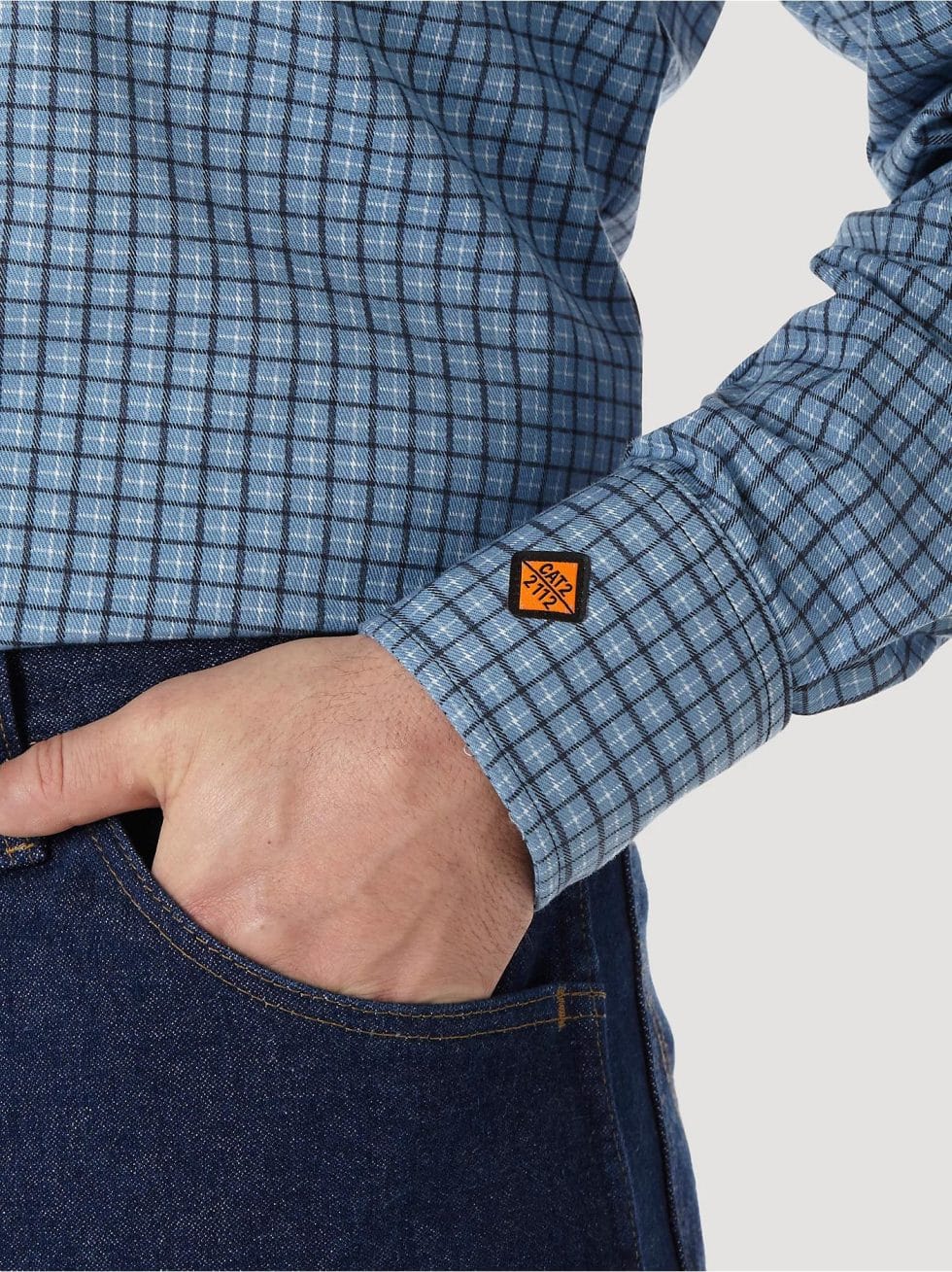WRANGLER FR BLUE PLAID SNAP - Image 5