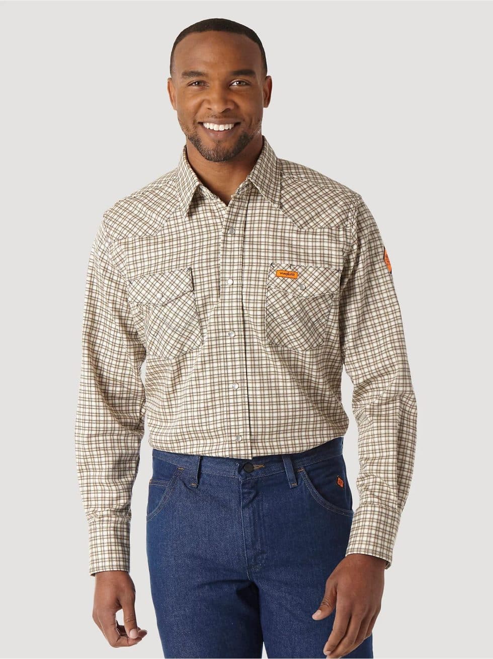 WRANGLER FR KHAKI PLAID