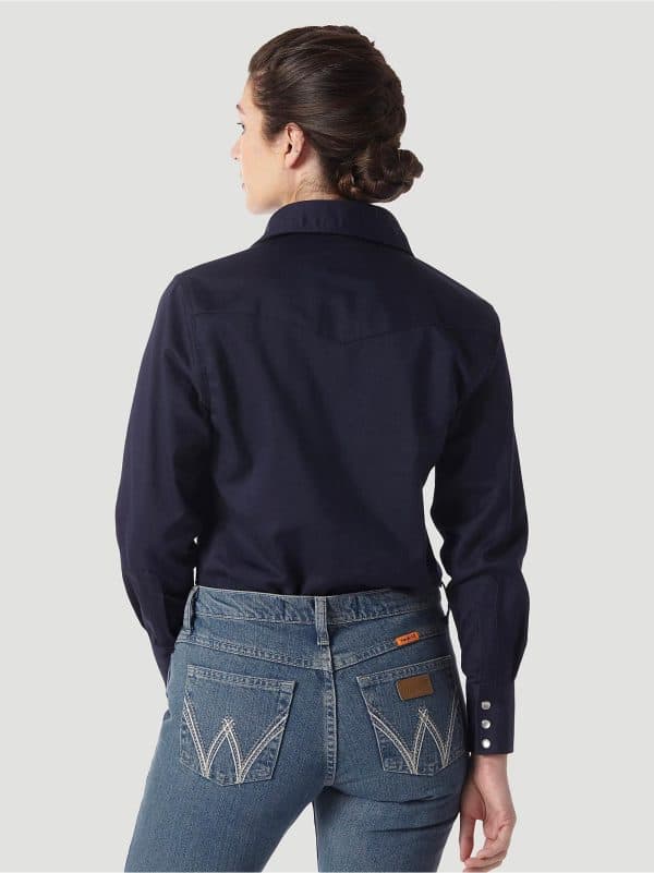 WRANGLER LADIES FR NAVY L/S - Image 3