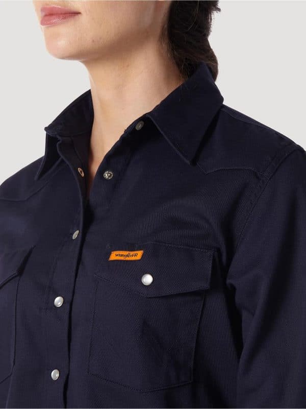 WRANGLER LADIES FR NAVY L/S - Image 4