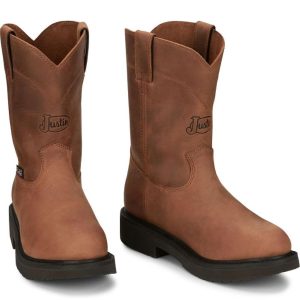 JUSTIN WORKBOOTS JW-68 PULL ON RD PT