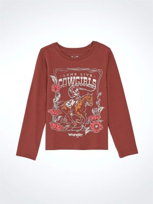 WRANGLER GIRLS LONG SLEEVE GRAPHIC T-SHIRT