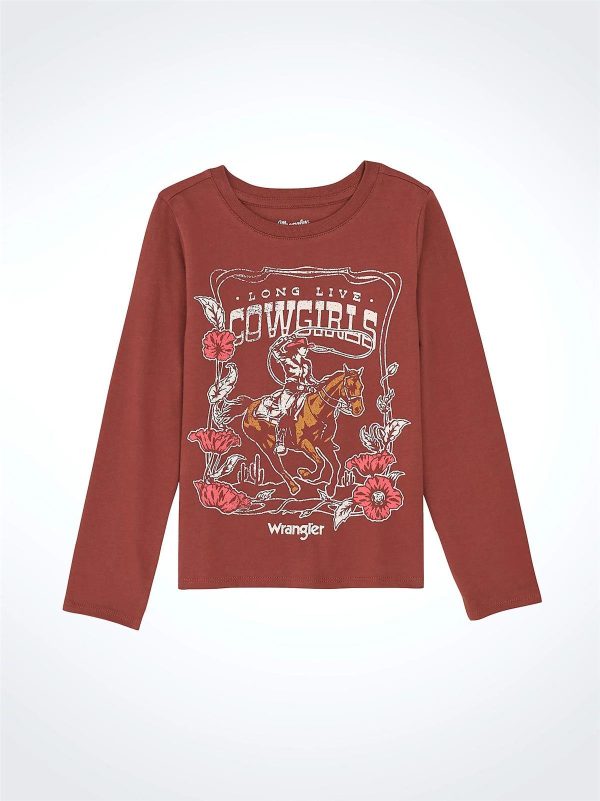 WRANGLER GIRLS LONG SLEEVE GRAPHIC T-SHIRT