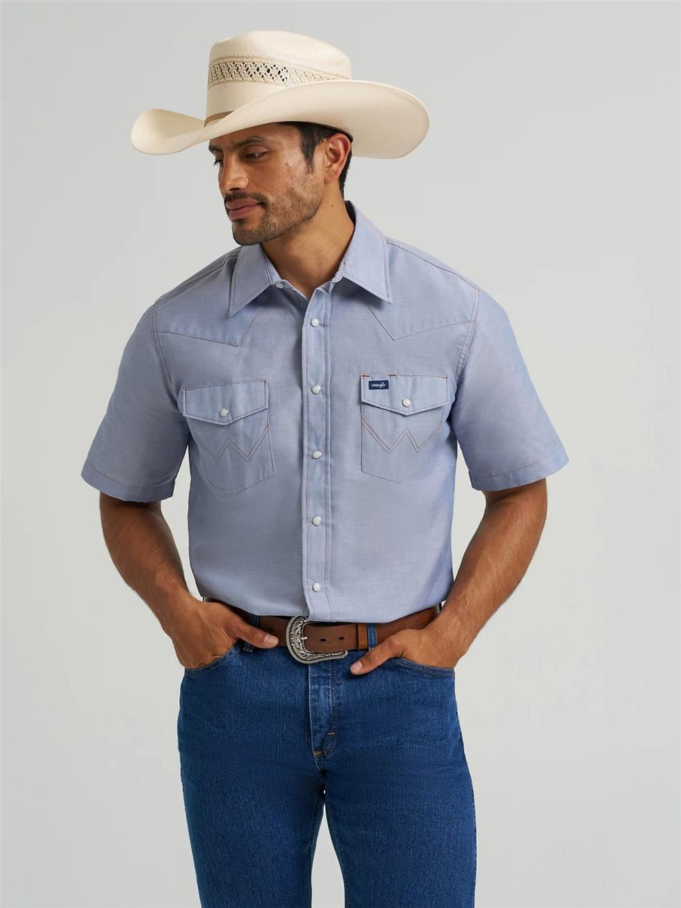 WRANGLER WRANGLER WESTERN CHAMBRAY SHORT