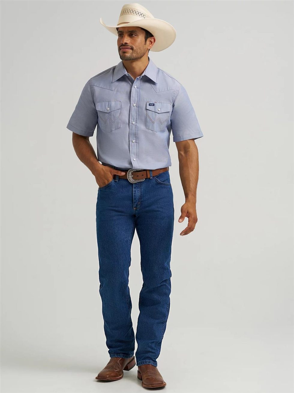 WRANGLER WRANGLER WESTERN CHAMBRAY SHORT - Image 3