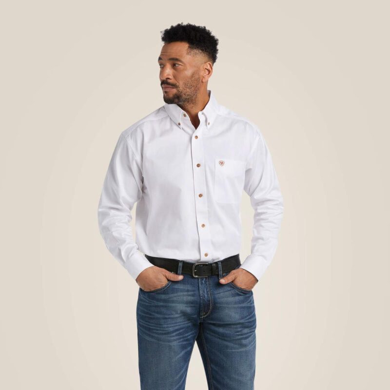 ARIAT INTERNATIONAL INC WHITE SOLID TWILL