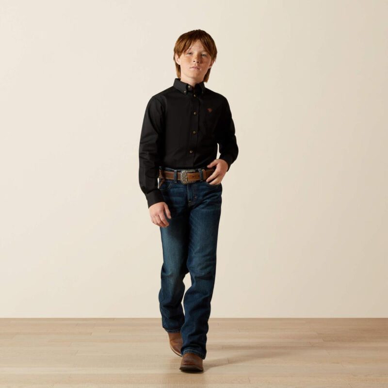 ARIAT INTERNATIONAL INC BOYS SOLID TWILL BLK
