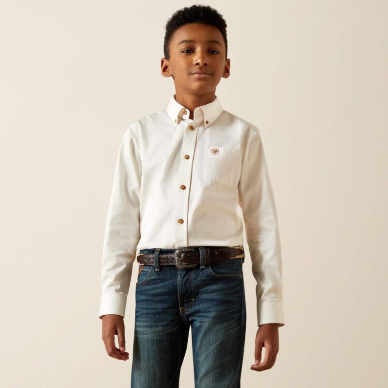 ARIAT INTERNATIONAL INC BOYS SOLID TWILL WHITE - Image 3