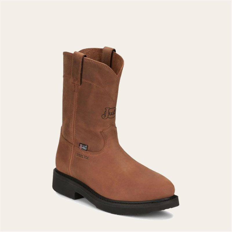 JUSTIN WORKBOOTS JW-66 PULL ON RD ST