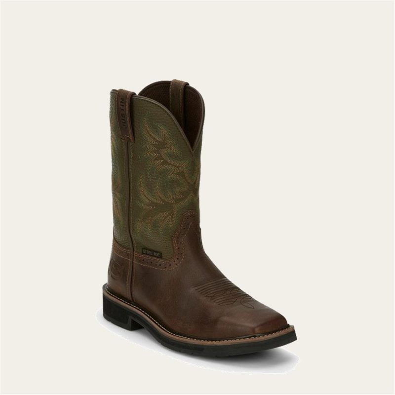 JUSTIN WORKBOOTS JW-83 ST WELL BRN
