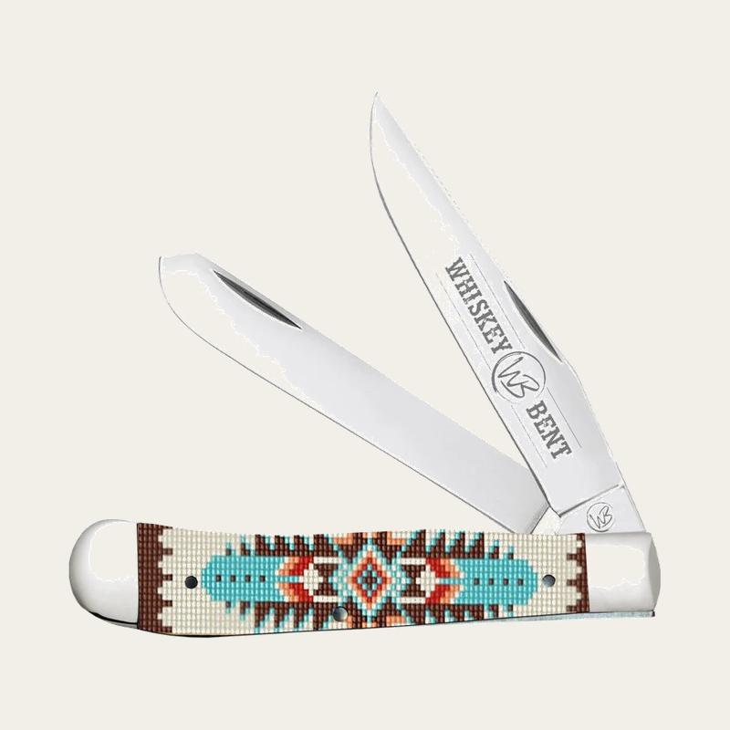 WHISKEY BENT KNIVES TURQ BEAD TRAPPER
