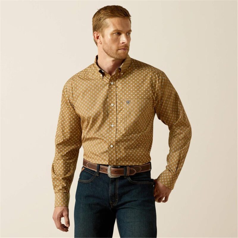 ARIAT KHAKI MNS WF DARRYL LS SHIRT KH