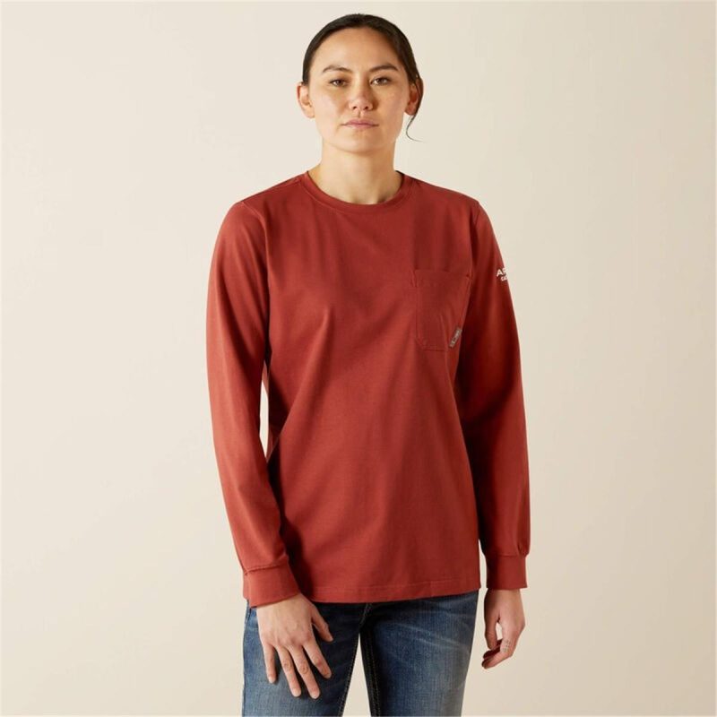 ARIAT BARN RED WMS FR PIMA STRETCH - Image 3