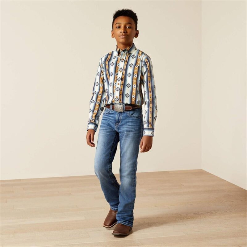 ARIAT BLUE BOYS SHILO LS SHIRT