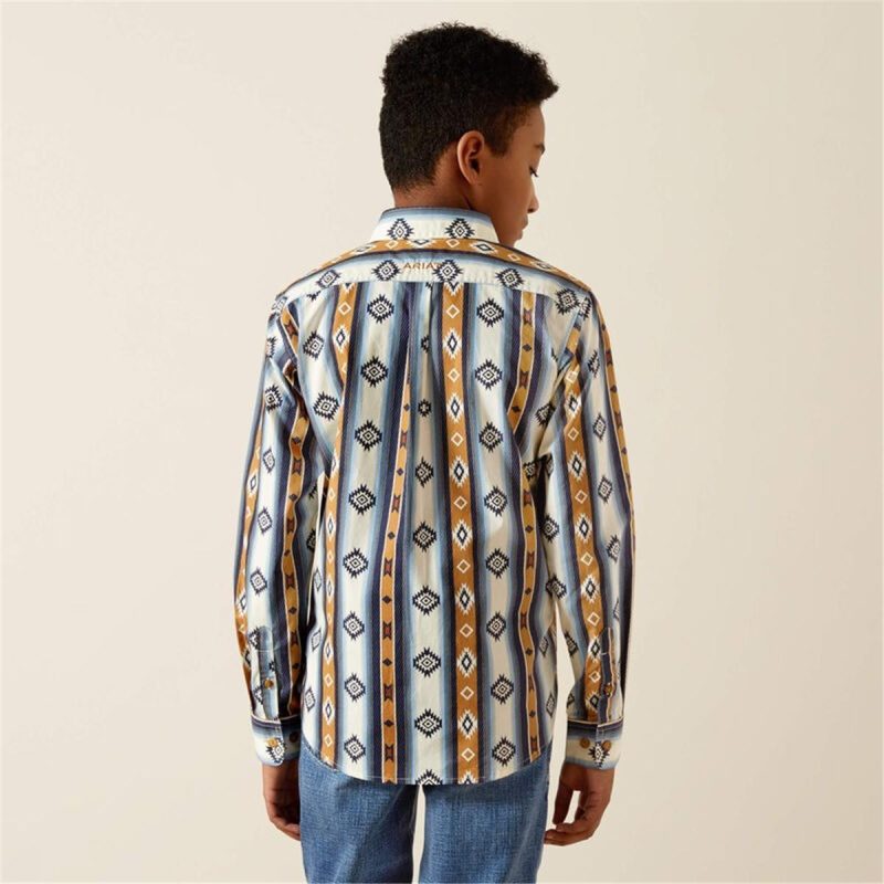 ARIAT BLUE BOYS SHILO LS SHIRT - Image 4