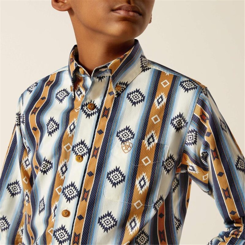 ARIAT BLUE BOYS SHILO LS SHIRT - Image 5
