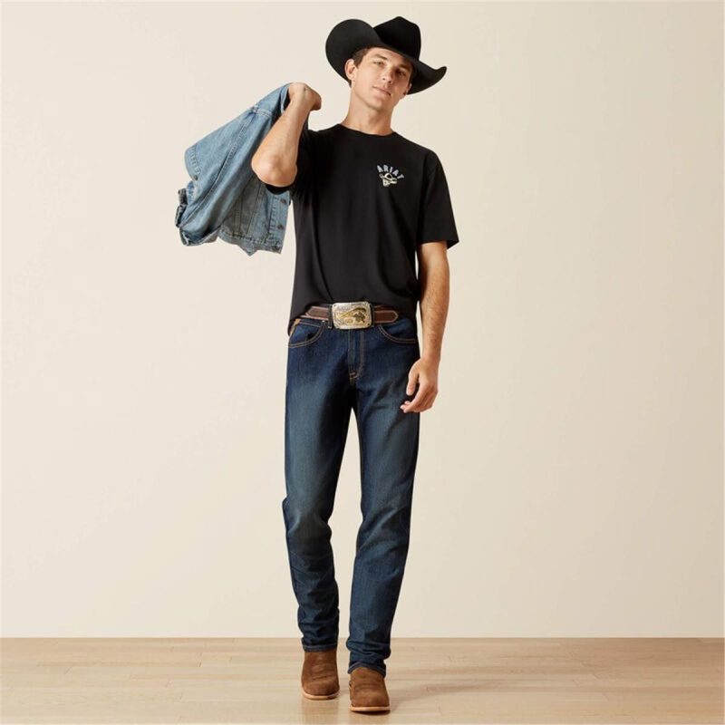ARIAT BLACK MNS ARIAT STITCHED SKULL