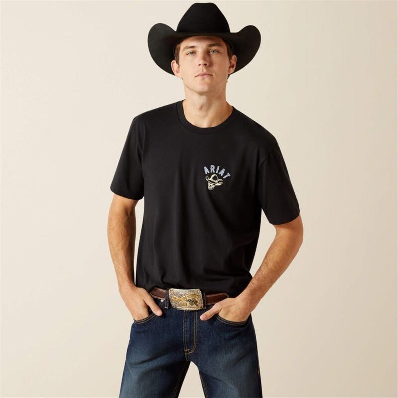 ARIAT BLACK MNS ARIAT STITCHED SKULL - Image 3