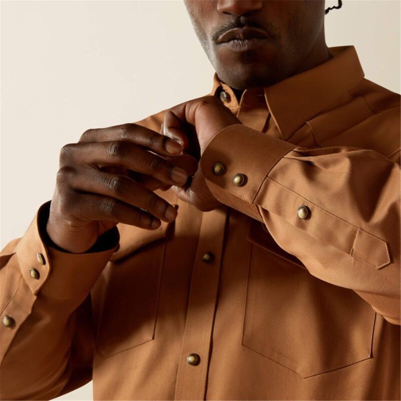 ARIAT TAN MNS SOLID TWILL SNP LS SHR - Image 6