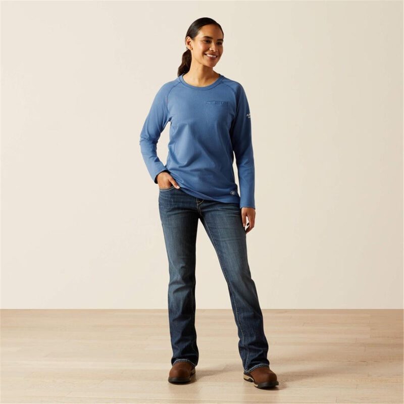 ARIAT MEDIUM BLUE WMS FR AIR CREW LS