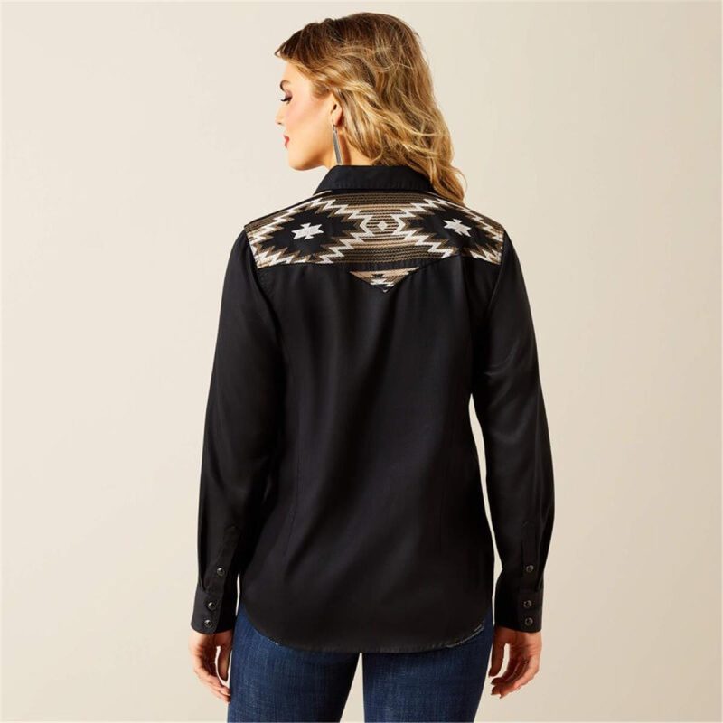 ARIAT BLACK WMS DAWN WESTERN SNAP LS - Image 4