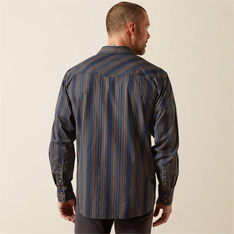 ARIAT NAVY MNS HORNE RETRO  SNP LS SH - Image 3