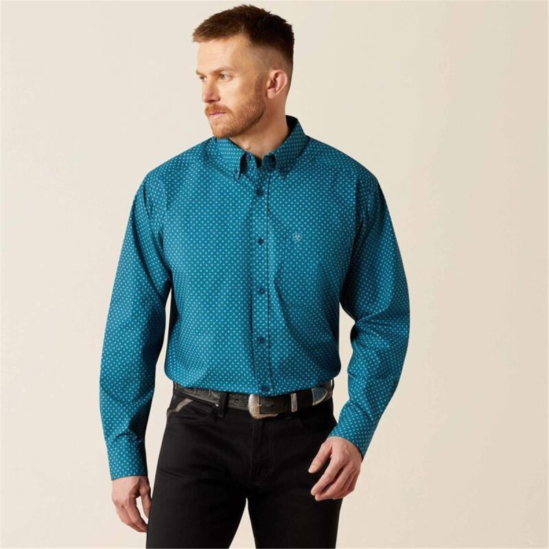 ARIAT DARK TEAL MNS TYCE LS SHIRT