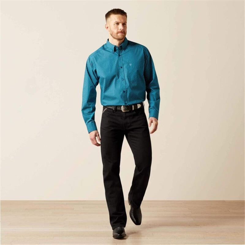 ARIAT DARK TEAL MNS TYCE LS SHIRT - Image 4