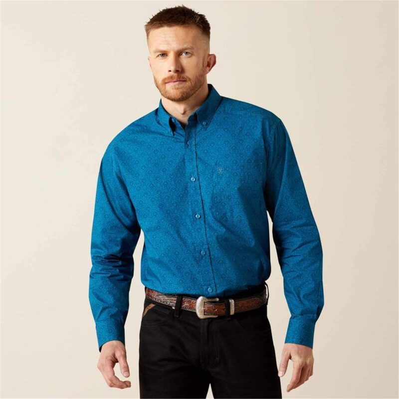 ARIAT DARK TEAL MNS TERRELL LS SHIRT