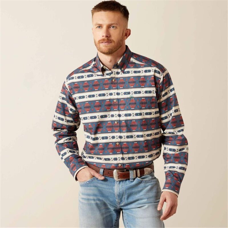 ARIAT DARK BLUE MNS WILDER  LS SHRT