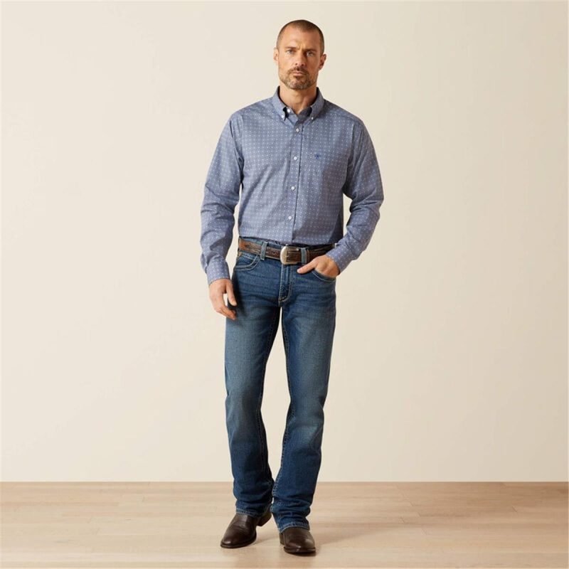 ARIAT GREY MNS WF BLAINE FTD LS SHIRT - Image 4