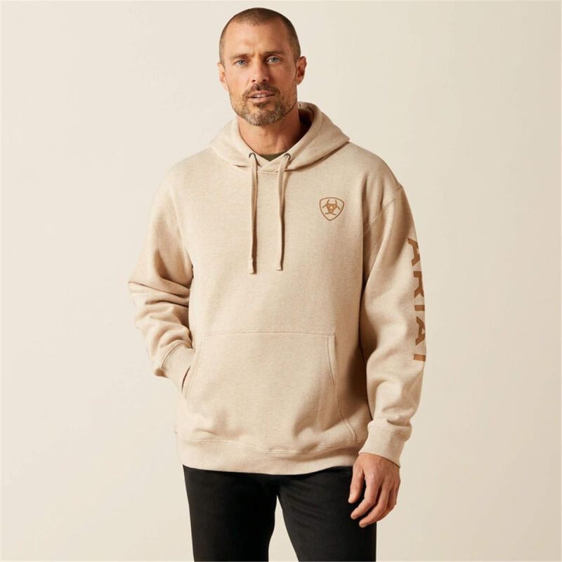 ARIAT OATMEAL HEATHER MNS ARIAT LOGO