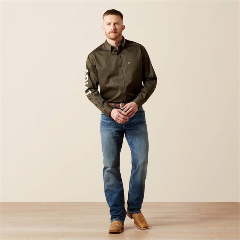 ARIAT OLIVE/KHAKI MNS TEAM  LOGO TWIL - Image 4