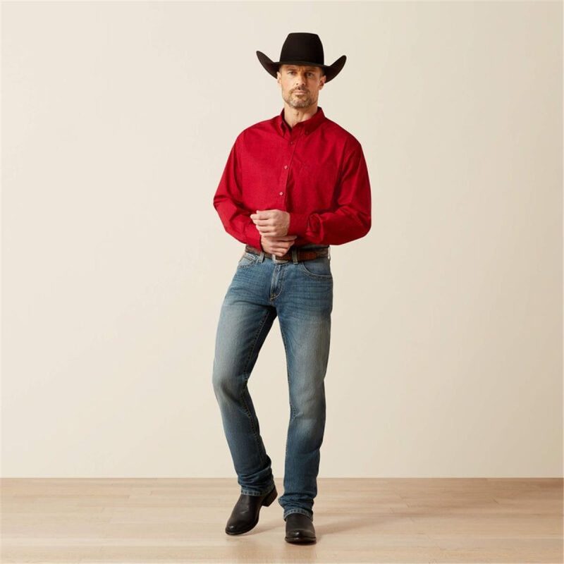 ARIAT RED MNS TYSON LS SHIRT - Image 4