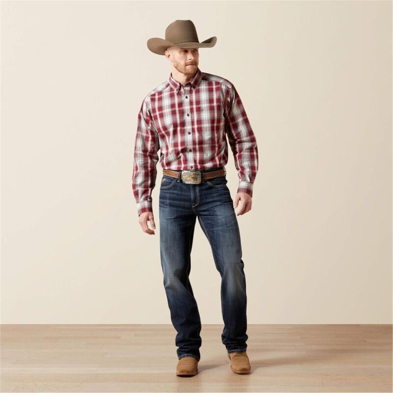 ARIAT DARK RED MNS PRO TILLMAN LS SH - Image 4