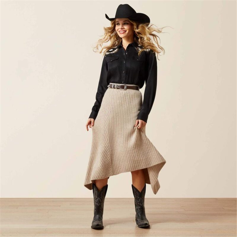 ARIAT OATMEAL HEATHER WMS JUNO SWEAT - Image 4