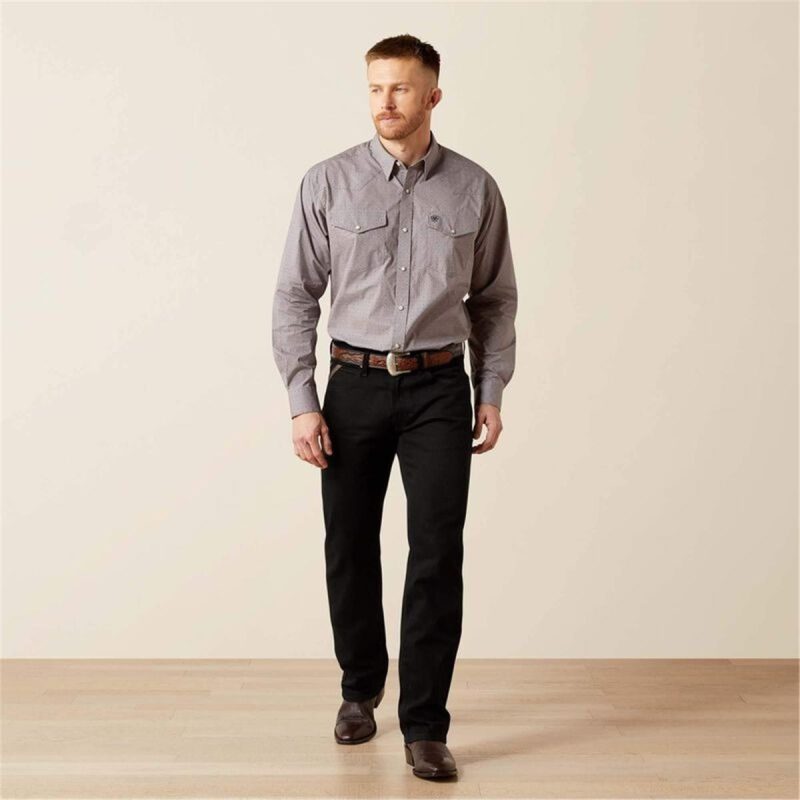 ARIAT GREY MNS FRED SNP LS  SHIRT - Image 4
