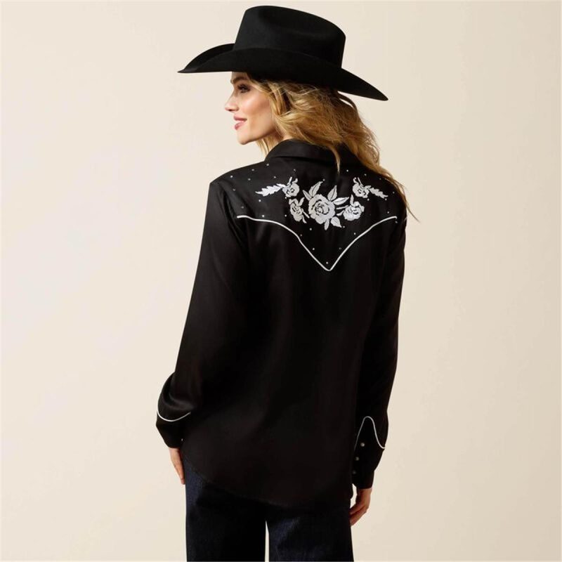 ARIAT BLACK WMS VIVA RODEO  LS SHIRT - Image 3