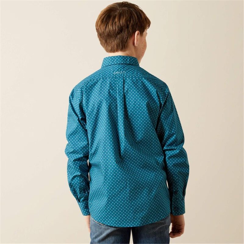 ARIAT DARK TEAL BOYS TYCE LS SHIRT - Image 3