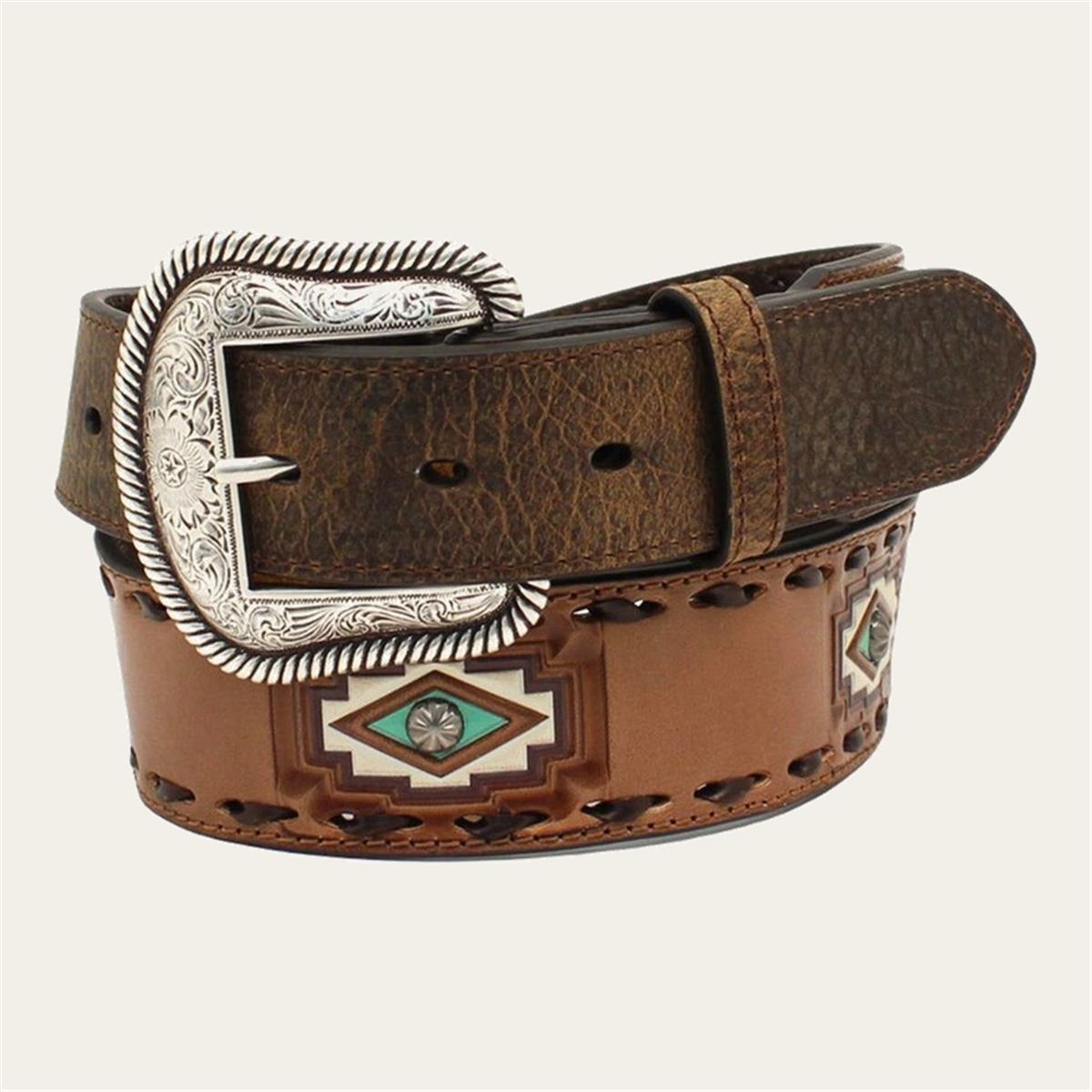 M & F WESTERN PRODUCTS BROWN LEATHER BELT