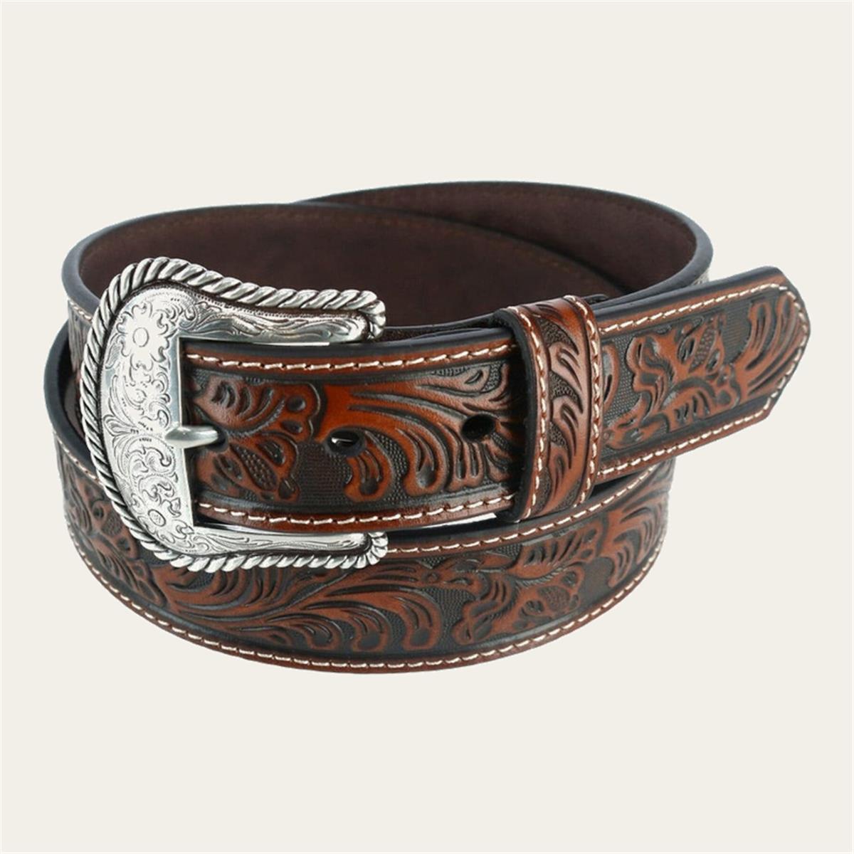 M & F WESTERN PRODUCTS BULLHIDE EMBOSSED BELT