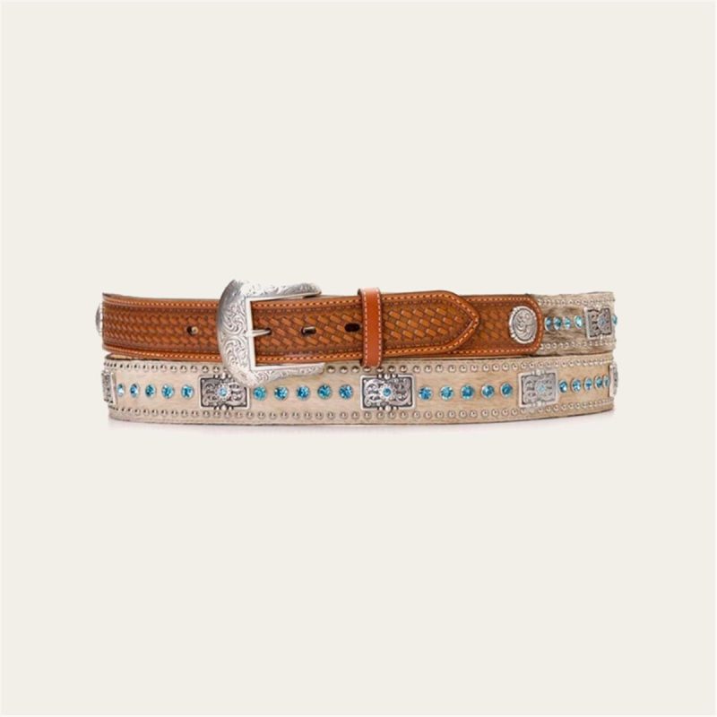 M & F WESTERN PRODUCTS LEATHER & CALF HAIR BELT