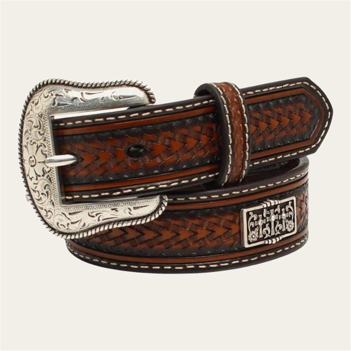 M & F WESTERN PRODUCTS DARK BROWN CONCHOS BELT