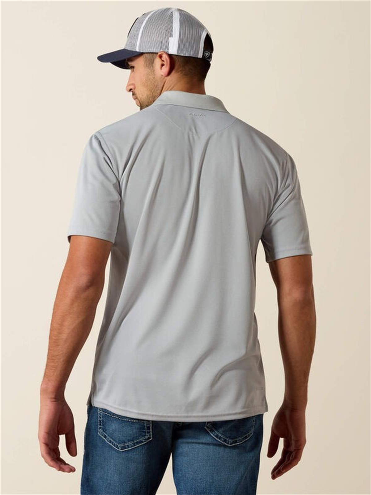 ARIAT MEN'S TEK SHORT SLEEVE PERFORMANCE POLO - Image 3