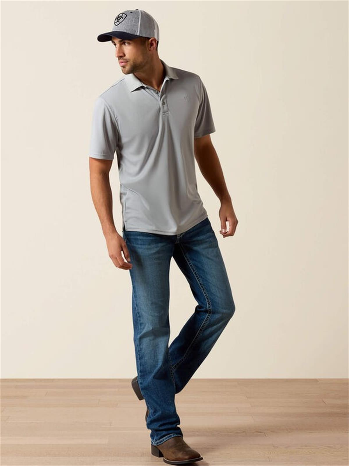 ARIAT MEN'S TEK SHORT SLEEVE PERFORMANCE POLO - Image 4