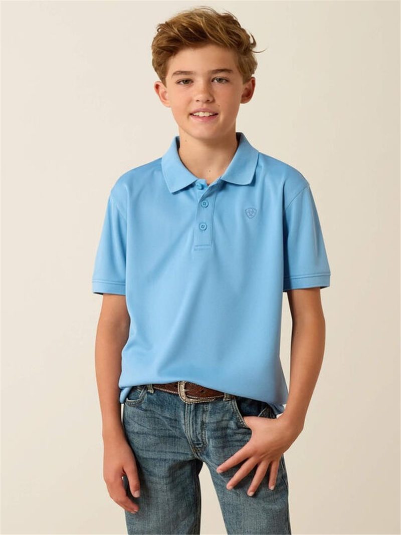 ARIAT BOYS' TEK SHORT SLEEVE POLO